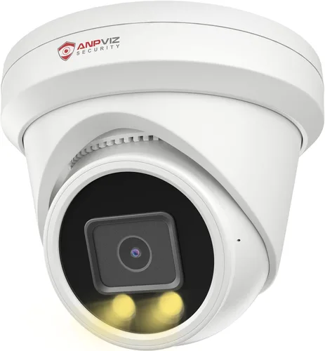Anpviz Cámara IP PoE de 12MP para exteriores, cámara IP de seguridad de torreta gran angular de 110° para vigilancia del hogar, visión nocturna a