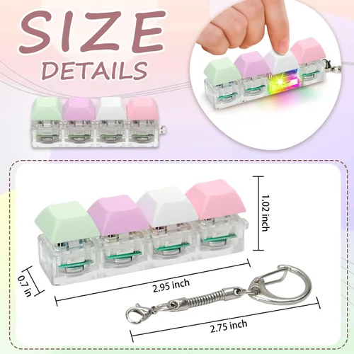 Miniatura 2 de Juguetes Fidget de Teclado para Adultos, Clicker de Teclado con Luz LED, Llavero Juguetes Fidget Sensoriales Divertidos para Ansiedad