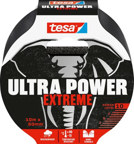 Miniatura 8 de tesa® Ultra Power - Cinta adhesiva para reparaciones en superficies húmedas y secas, altamente resistente a la intemperie y desgarrable a mano, 4.9