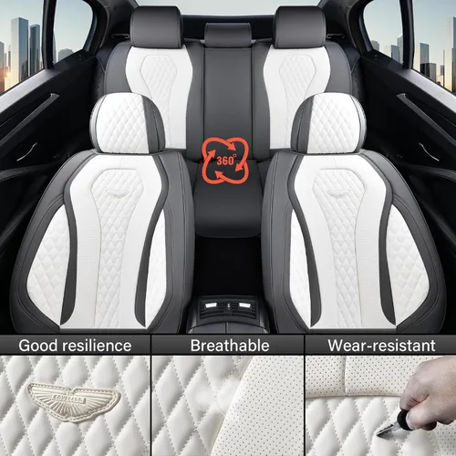 Miniatura 6 de Coverado - Fundas para asientos de auto, impermeables delanteras, de piel sintética, cojín de asiento, protector de asiento del conductor, ajuste