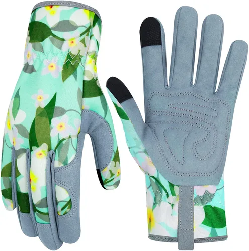 Miniatura 30 de Guantes de Jardinería de Cuero MERTURN para Mujeres, Guantes de Jardín a Prueba de Espinas, Guantes de Trabajo Compatibles con Pantalla Táctil, Azul