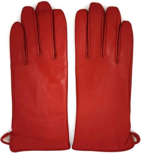 Miniatura 2 de ZLUXURQ Guantes de piel de cordero suave para mujer, con forro de cachemira