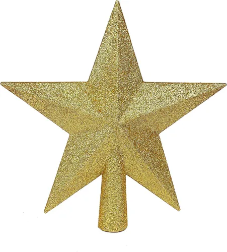 Miniatura 38 de YYCRAFT Adorno de Estrella con Purpurina para la Punta del Árbol Decoración Navideña - 6 Pulgadas, Rojo