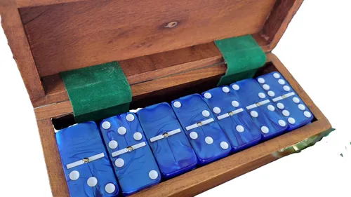 Miniatura 15 de Marion Domino Double Six White Jumbo Torneo Tamaño Profesional con Spinners en caja de madera Sheesham de cola de milano. Blanco