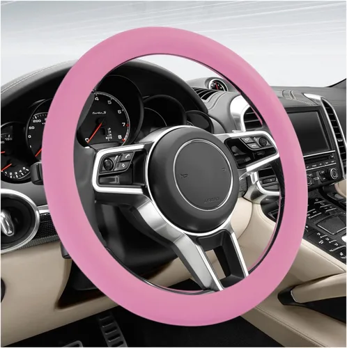 Miniatura 13 de DXNQ Funda protectora de silicona antideslizante para volante de automóvil, de 13 a 14.17 pulgadas, suave, flexible, absorbente de golpes