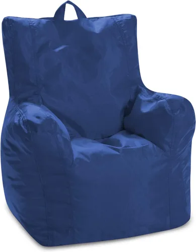 Miniatura 180 de Posh Beanbags - Sillón puff grande, 38 pulgadas, color azul rey sólido Nylon suave - Azul real