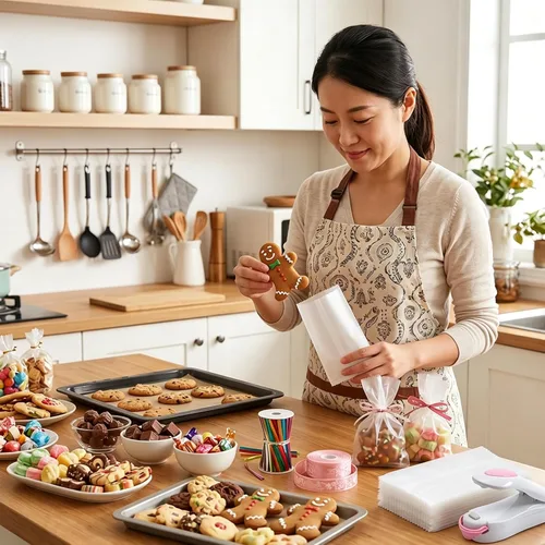 Miniatura 8 de IXIGER 200 bolsas de celofán esmerilado de 4.3 x 5.9 pulgadas, bolsas de galletas esmeriladas y golosinas para galletas individuales, dulces caseros