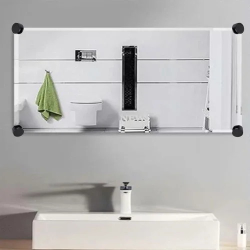 Miniatura 7 de 8 clips de montaje de espejo, clips de espejo, soportes de espejo de aluminio espacial para paredes, montaje fijo, 0.197-0.433 in de grosor