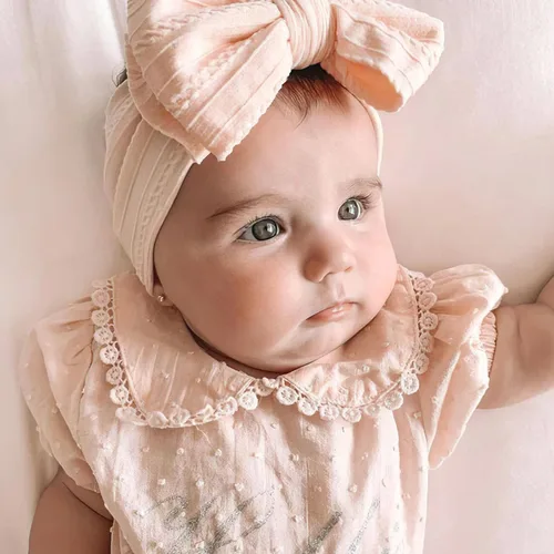Miniatura 7 de CÉLLOT 6 piezas de diademas con moño para bebé, diademas de nylon, accesorios para el pelo con moño para bebé niña, esenciales para recién nacidos