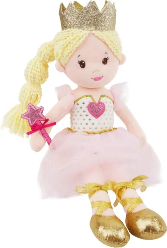 Miniatura 10 de June Garden Muñeca de trapo suave XL Princess Marina Crystalheart - Adorable muñeca de tamaño real de peluche para niñas, vestido azul