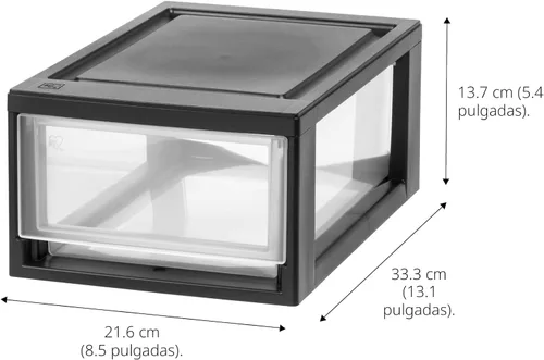 Miniatura 3 de IRIS USA - Paquete de 4 cajones de almacenamiento apilables, 6 cuartos de galón, plástico transparente para usar en fregadero, cocina, despensa