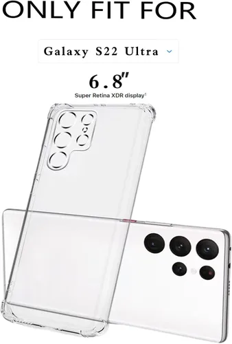 Miniatura 5 de Para Samsung Galaxy S22 Ultra Phone Case, Clear Transparents Silicone TPU Rubber Back Cover Case