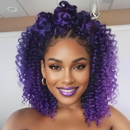 Miniatura 32 de Cabello de Ganchillo Jamaicano Saltarín de 8 Pulgadas 5 Paquetes 2X Rizo de Varita Ringlet Cabello de Ganchillo Pre-Enrollado Rizo Saltarín
