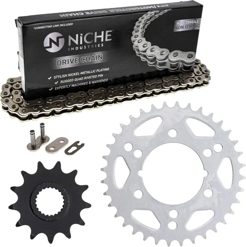 Miniatura 10 de Combinación de Cadena y Piñón de Transmisión NICHE para Polaris Scrambler 500, Trail Blazer 400 Delantero 13 Dientes Trasero 36 Dientes 520V Anillo