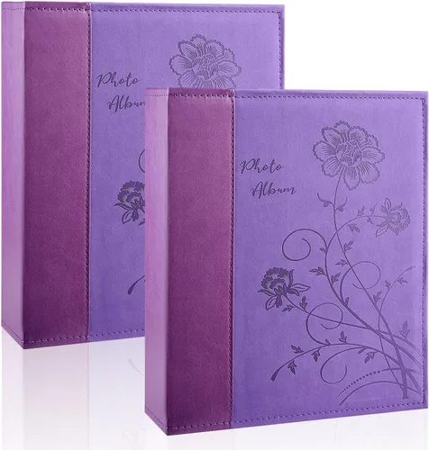Miniatura 18 de Álbum de fotos de 8x10 con páginas transparentes y bolsillos, cubierta de piel, deslizable, para 50 fotos verticales de 8x10, libro de fotos