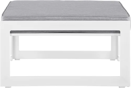 Miniatura 2 de Modway Fortuna otomana de aluminio para patio al aire libre, color blanco y gris Blanco Gris