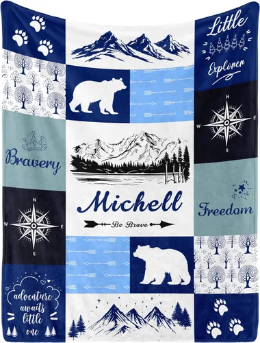 Miniatura 22 de Manta de bebé personalizada con nombre, manta de nombre personalizado para niños, mantas de franela suave en Pascua, regalos personalizados de bebé