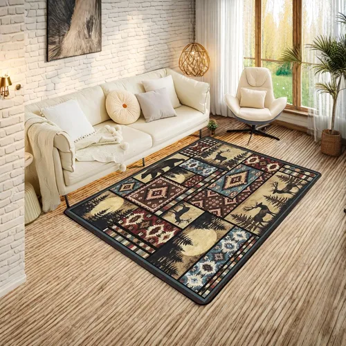 Miniatura 38 de Erosebridal Alfombra de área con tema Groovy de los 70 para sala de estar y dormitorio, alfombra retro con símbolo de paz antideslizante, alfombra