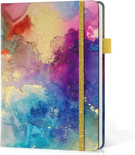 Miniatura 25 de Taja Cuaderno rayado para mujeres y hombres, diario de cuero de tapa dura para escribir, cuaderno de rayas universitarias A5 para trabajo y toma