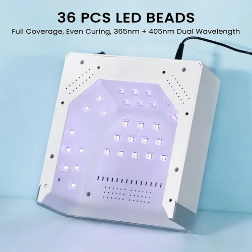 Miniatura 2 de NAILGIRLS Lámpara de uñas UV de 150 W, luz UV de secado rápido para uñas de gel, resultados de salón en casa, 36 LED, sin picos de calor, 4