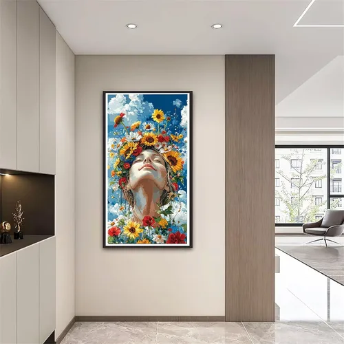 Miniatura 2 de Woman Flower Diamond Painting Kits for Adults Beginners, 5D Full Drill Diamond Art Kits Gem Art for Home Wall Decor, Rhinestone Embroidery Crafts