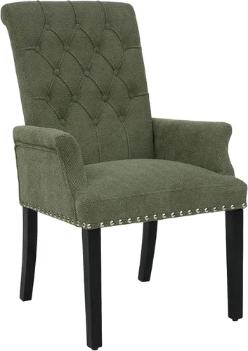 Miniatura 10 de LOULENS Lujosas sillas de comedor de terciopelo, sillas de comedor modernas tapizadas con capitoné, sillas de comedor con reposabrazos y patas