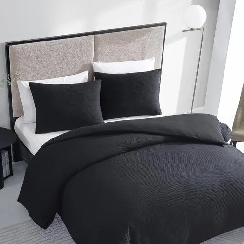 Miniatura 2 de Vera Wang - Juego de funda de edredón tamaño Queen, juego de ropa de cama de algodón suave con fundas a juego, artículos esenciales elegantes
