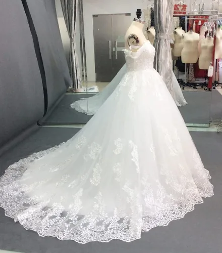 Miniatura 6 de XYAYE Verano playa una línea vestidos de novia para novia 2021 con mangas fuera del hombro vestido de novia con apliques XY013