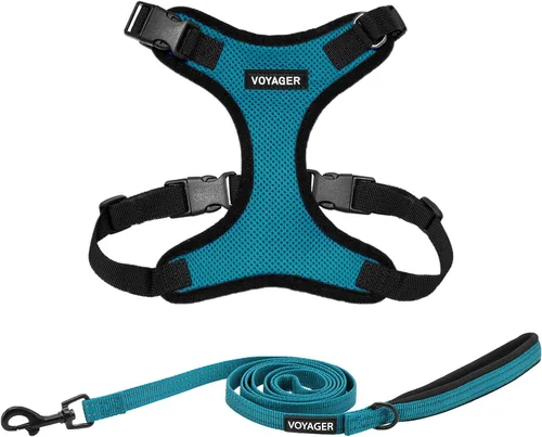 Miniatura 16 de Best Pet Supplies Voyager Step-in Lock - Arnés para mascotas con correa reflectante para mascotas, con mango de neopreno de 5 pies, soporta