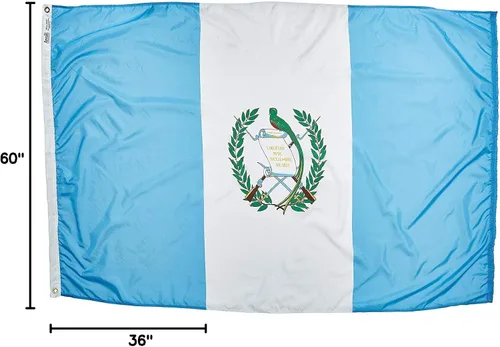 Miniatura 3 de Annin Flagmakers Bandera de Guatemala fabricada en Estados Unidos según las especificaciones oficiales de diseño de las Naciones Unidas, 3 x 5 pies