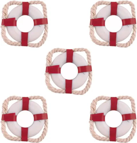 Miniatura 2 de TOYANDONA 15 piezas de casa de muñecas mediterránea modelo de pared, decoración náutica, adorno de boya para anillos, mini hogar, salvavidas