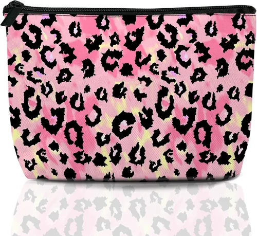Bolsa de maquillaje con hojas de plátano, bolsas de cosméticos para mujer, mini bolsas portátiles de viaje con flores tropicales, neceser