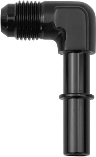 Miniatura 4 de KRD PERFORAMANCE 3/8 SAE Conexión rápida a 6AN Macho Push On EFI Manguera de línea de combustible de 90 grados Adaptador de montaje Conector