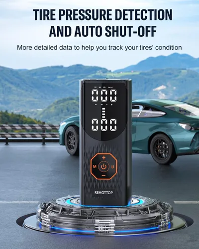 Miniatura 3 de Inflador de neumáticos, compresor de aire portátil, bomba de aire de 160 PSI para neumáticos de automóvil con medidor de presión digital, luz LED e