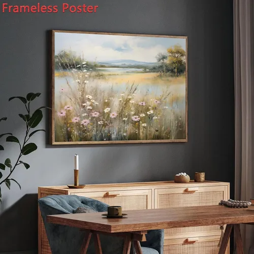 Miniatura 4 de BACKYMRJCART Arte de pared de paisaje vintage, pinturas de flores silvestres, paisaje de flores silvestres, 16 x 24 pulgadas, sin marco