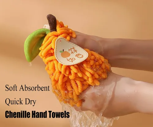 Miniatura 5 de Juego de 2 toallas de mano de felpilla mullidas para colgar, suaves, absorbentes, de secado rápido, para baño y cocina, toallas de mano suaves