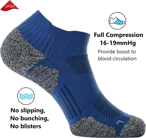 Miniatura 26 de CWVLC - Calcetines deportivos, hasta el tobillo, de compresión, acolchados, unisex, paquete variado