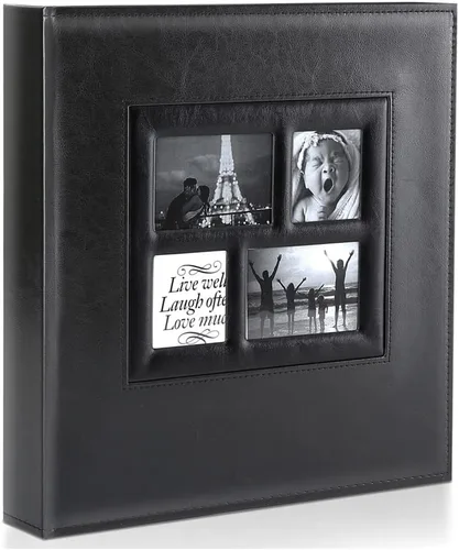Ywlake - Álbum de fotos de 4 x 6 pulgadas con 500 bolsillos, capacidad extragrande, para fotos familiares o de boda, capacidad para 500 fotos Negro