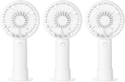 Miniatura 56 de Tujoe Mini ventilador de mano potente de 3 velocidades, ventilador personal pequeño portátil recargable con base USB para mujeres, maquillaje