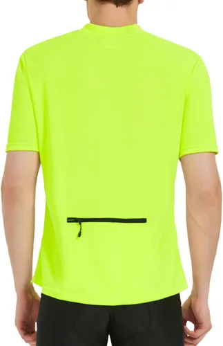 Miniatura 2 de qualidyne Camiseta de ciclismo para hombre, manga corta, media cremallera, con bolsillo trasero con cremallera