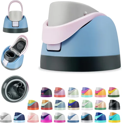 Miniatura 28 de Tapa de repuesto compatible con botella de agua Owala FreeSip a prueba de fugas, tapa abatible reutilizable, accesorio para vasos de 16 onzas, 24