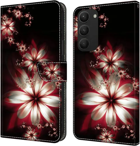 Miniatura 10 de Funda para Samsung Galaxy S23, cartera Flip Folio lindo 3D pintado de dibujos animados PU Funda de cuero PU para niñas mujeres ranuras para tarjetas