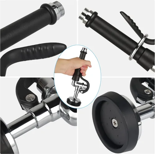 Miniatura 5 de Válvula de pulverización de preenjuague con manguera flexible de 45 pulgadas, manguera de acero inoxidable de 1.42 GPM, rociador de fregadero