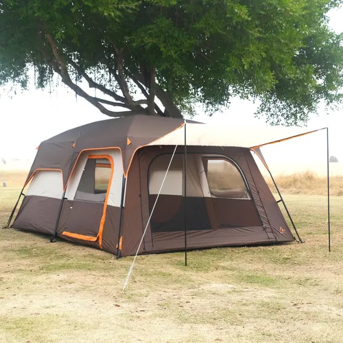 Miniatura 11 de KTT Extra Large Tent 6-12-14 Person,Family Cabin Tents,2 Rooms,3 Doors and 3 Windows with Mesh,Straight Wall,Waterproof,Double Layer,Big Tent for