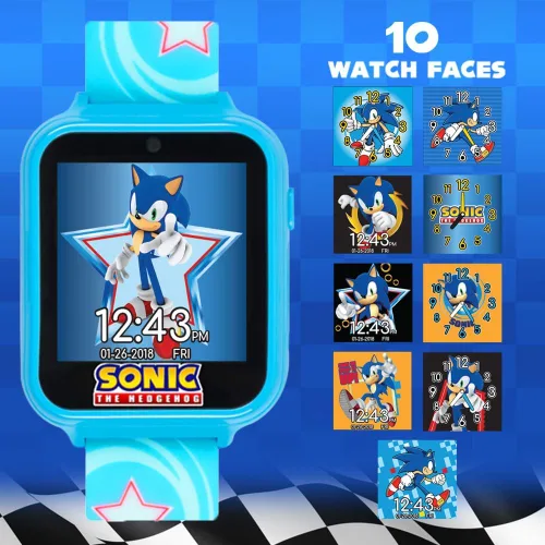 Miniatura 3 de Accutime Niños SEGA Sonic El Erizo Azul Reloj Inteligente Educativo de Pantalla Táctil para Niños, Niñas, Pequeños, 40 mm, Moderno Sonic Star