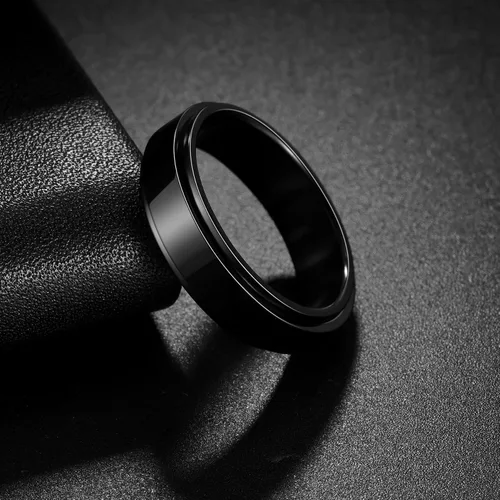 Miniatura 66 de Anillos giratorios para la ansiedad para hombre, anillos clásicos de cadena para mujeres y adultos, anillo de acero de titanio