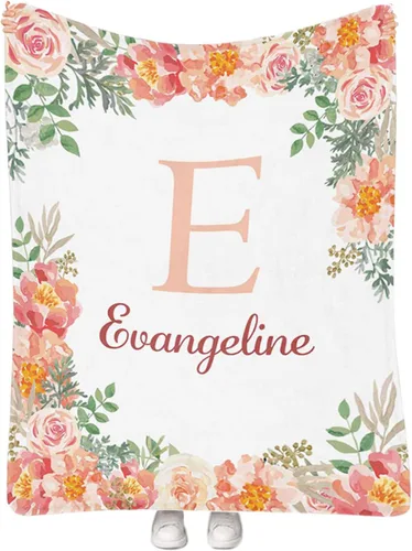 Miniatura 25 de Manta de bebé personalizada para niñas con nombre, manta de bebé personalizada con nombre, manta de envoltura floral para recién nacidos, niños