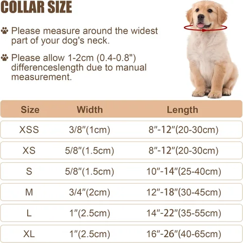 Miniatura 5 de Collar reflectante para perro con hebilla, collares de nailon de seguridad ajustables para perros pequeños, medianos y grandes, rosa claro, S