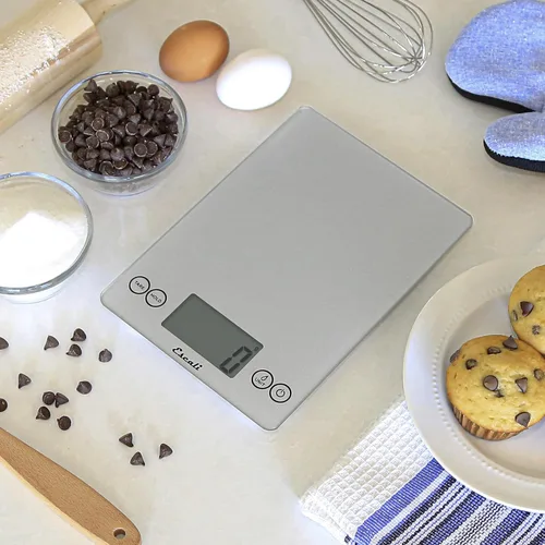 Miniatura 6 de Escali Arti Báscula Digital de Vidrio para Alimentos de Encimera de Cocina, Báscula para Hornear y Cocinar con Contador de Nutrición y Calorías