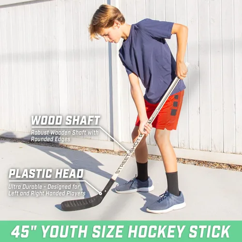 Miniatura 2 de GoSports Street Hockey - Choose Between Goal Set with Sticks, Balls (6 Pack) or Sticks (2 Pack)